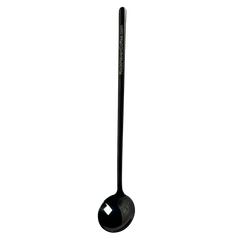 Black ladle on a white background