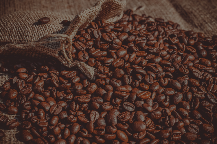 Rock Haven Coffee - whole coffee beans in a burlap sack